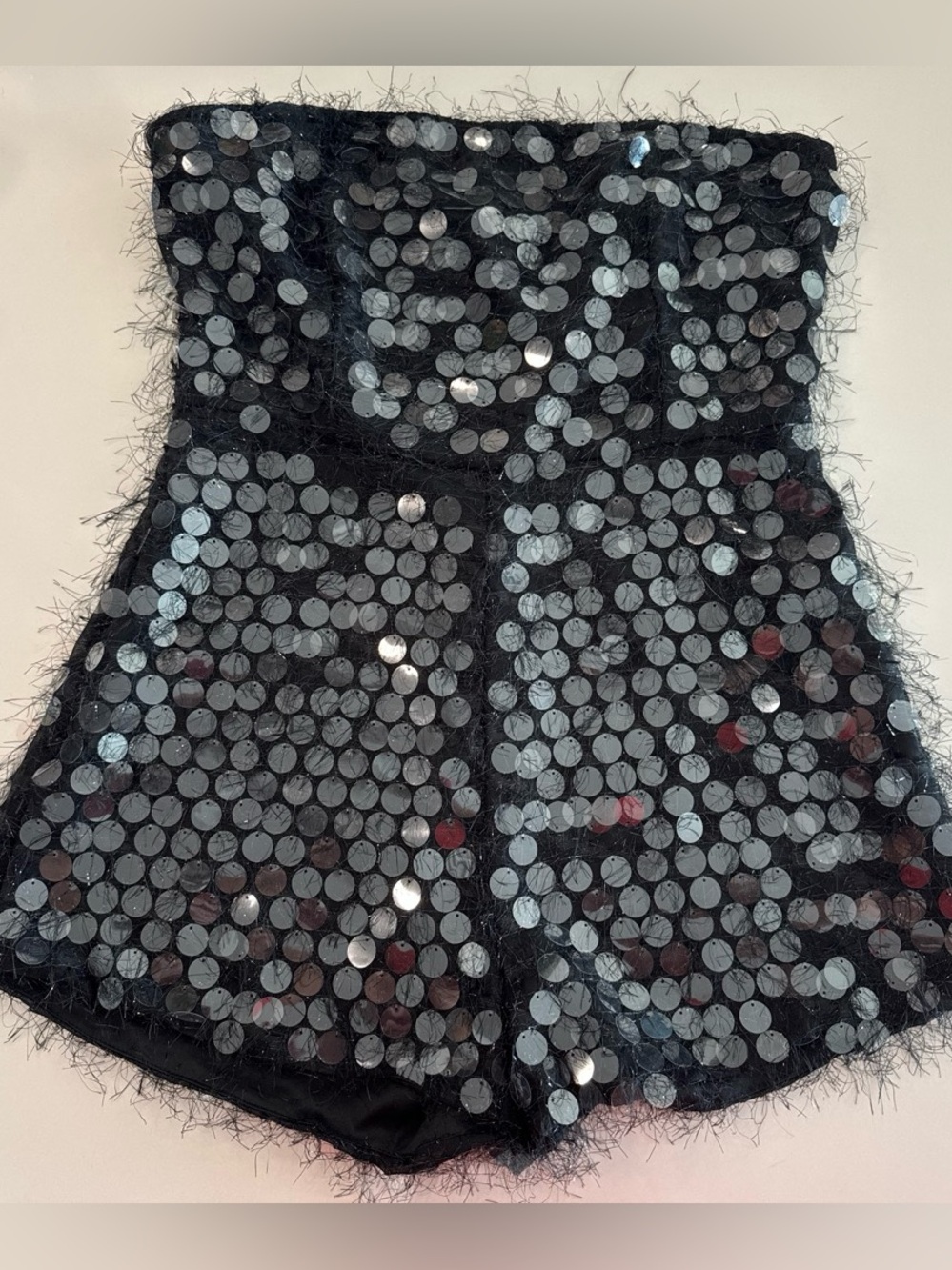 Black Sequin pretty little thing romper